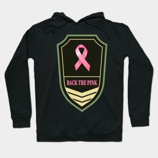 Back the pink breast cancer awareness Military tag Hoodie